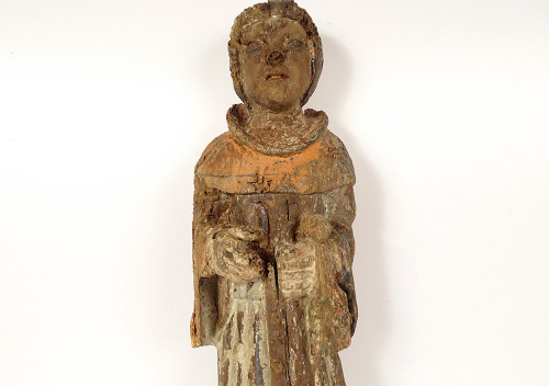 Statua in legno policromo St-Yves de Kermartin Bretagna Fine del XVI secolo