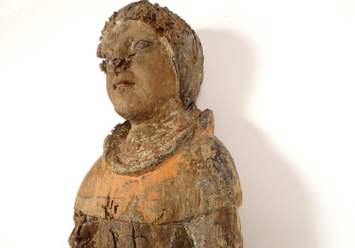Statua in legno policromo St-Yves de Kermartin Bretagna Fine del XVI secolo