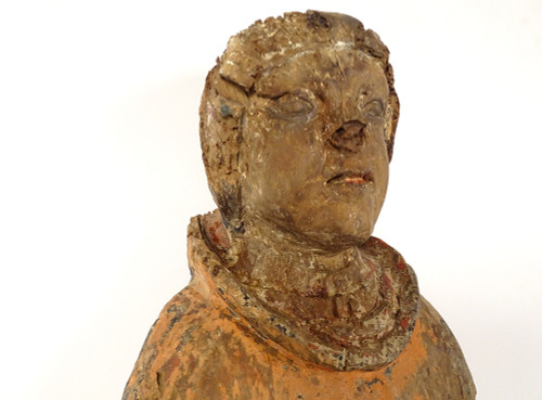Statua in legno policromo St-Yves de Kermartin Bretagna Fine del XVI secolo