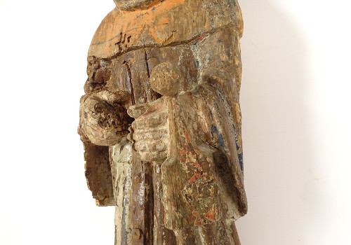 Statua in legno policromo St-Yves de Kermartin Bretagna Fine del XVI secolo