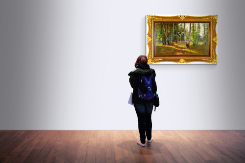 Vue d'un sous bois,  tableau daté 1901, huile sur toile de Feodor Petrovich Riznischenko (1865-1922)