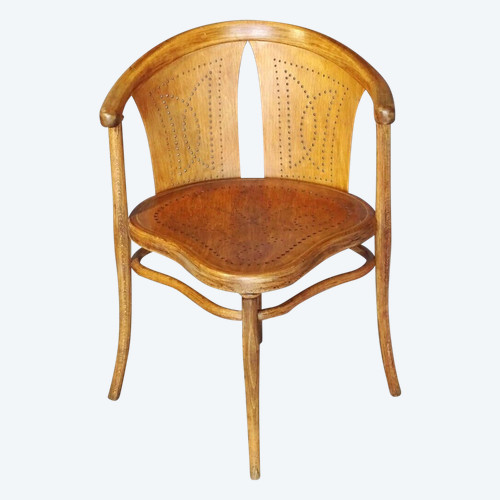 Fauteuil Thonet N° 1 original, vers 1890 ,assise bois perforée.