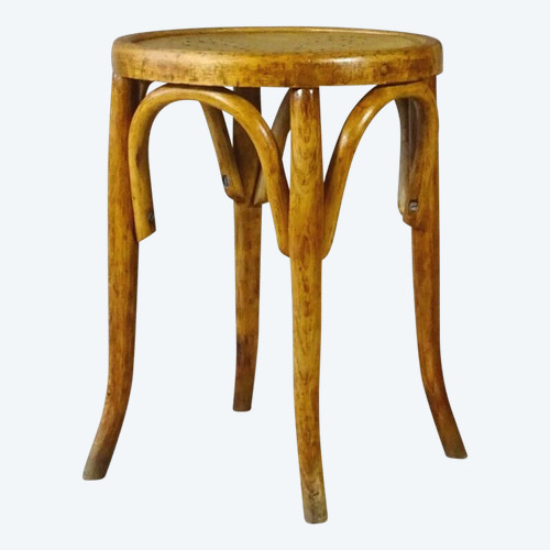 Tabouret  bistrot bois courbé assise perforée  1920  no Thonet