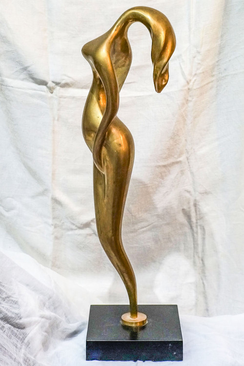 Nicolas MALINAS, bronzo art déco "Donna fiamma