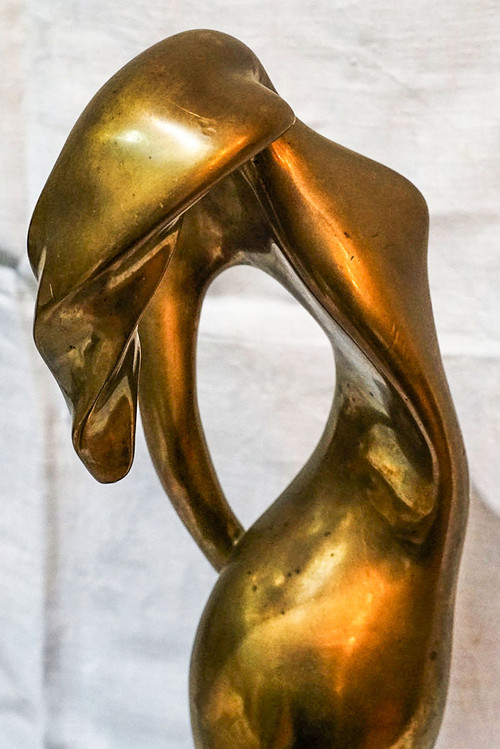 Nicolas MALINAS, bronzo art déco "Donna fiamma