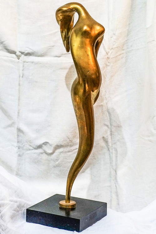 Nicolas MALINAS, bronzo art déco "Donna fiamma
