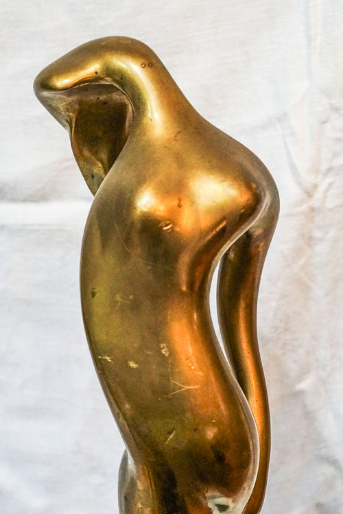 Nicolas MALINAS, bronzo art déco "Donna fiamma