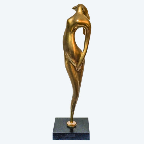Nicolas MALINAS, bronzo art déco "Donna fiamma