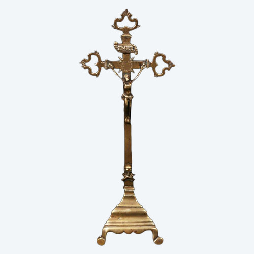 Crucifix en bronze XVIIème siècle 