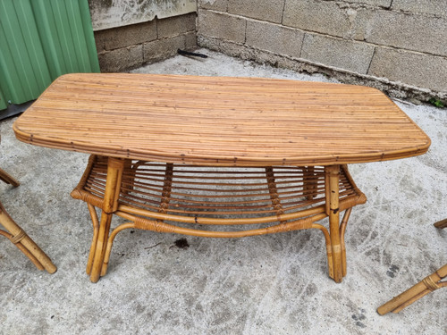 ensemble en rotin vintage 3 piéces