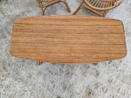 ensemble en rotin vintage 3 piéces