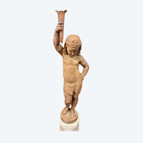 Torcia " Au Nubien " En Fonte De Fer D'après Mathurin Moreau Fonderie Du Val D'osne