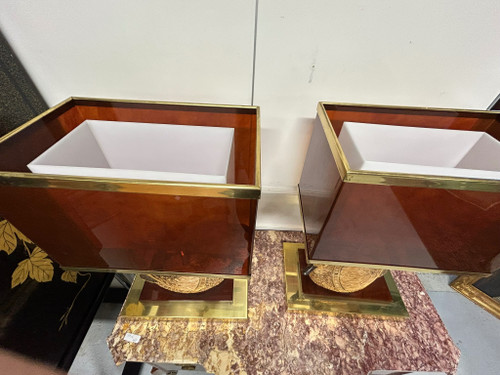Coppia di lampade a forma di anatra in ottone e bachelite degli anni '70