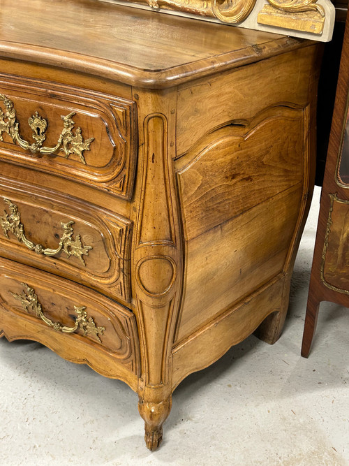 Commode Tombeau Louis XV En Noyer D’époque XVIIIème siècle 
