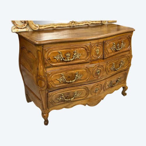 Commode Tombeau Louis XV En Noyer D’époque XVIIIème siècle 