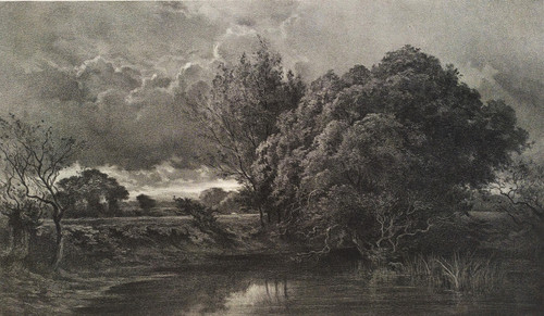 French Landscape View Of Apremont Cher Lithograph By Emile Vernier After Charles Sauvageot Old Print