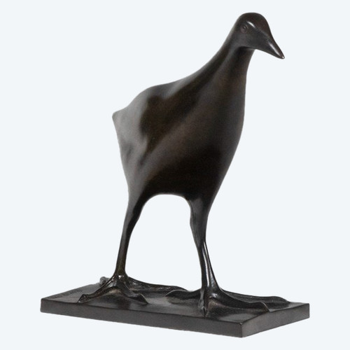 François Pompon. "Poule d'eau", bronze, 2006 print.