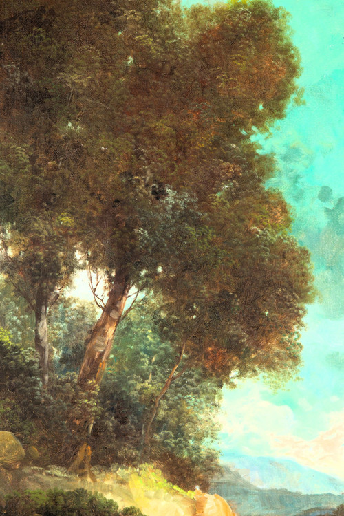 Tableau de paysage capriccio de TONI BORDIGNON (1921-), de style des Maîtres anciens