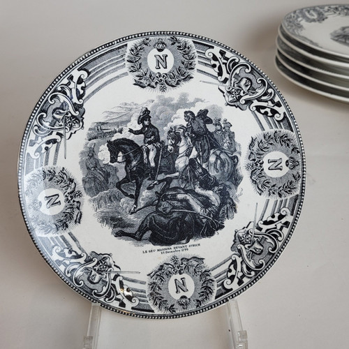 Batailles Napoléoniennes, Boch La Louvière, Suite De 18 Assiettes, Fin XIXème Siècle