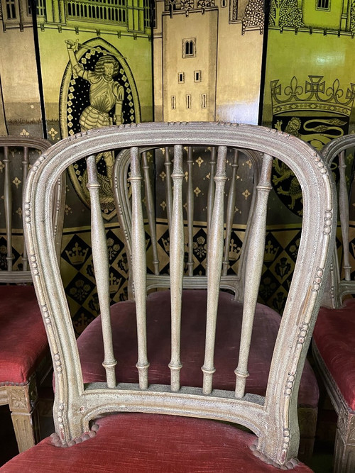 8 Louis XVI Style Chairs with bars
