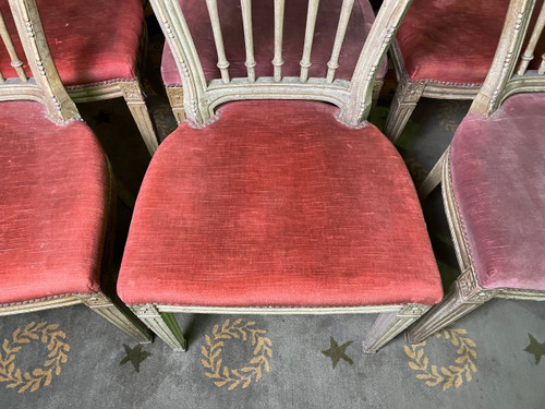 8 Louis XVI Style Chairs with bars