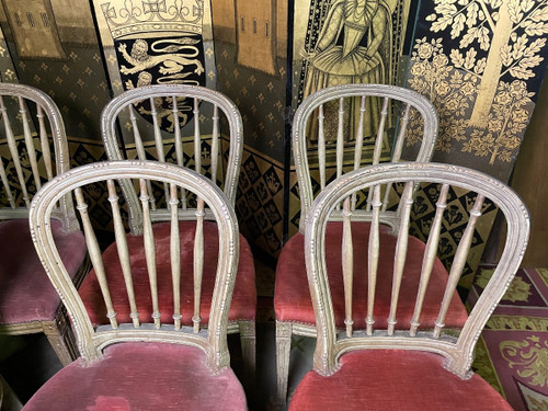 8 Louis XVI Style Chairs with bars