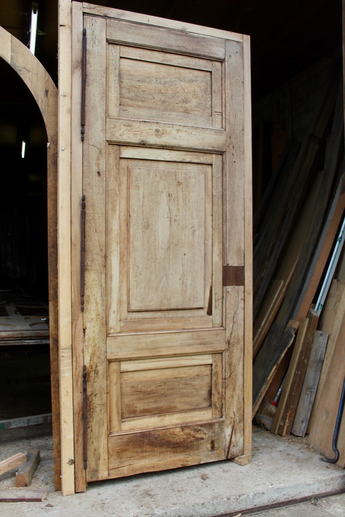 Importante Porte Haussmannienne Noyer XIXème 