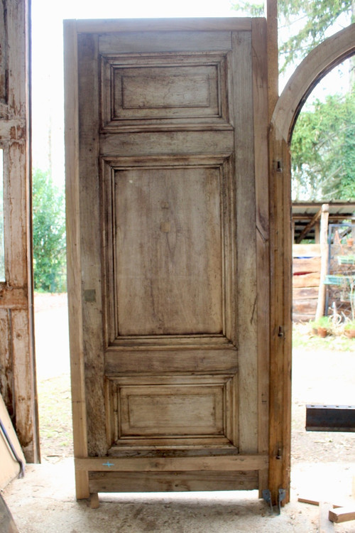 Importante Porte Haussmannienne Noyer XIXème 