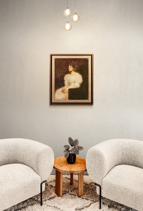 Debutante, Porträt eines jungen Mädchens, Öl auf Leinwand von Ernest George Beach (1865-1943)