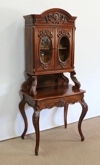  Writing case display in solid mahogany, Napoleon III period - 1850