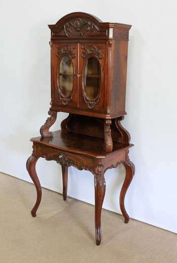  Writing case display in solid mahogany, Napoleon III period - 1850