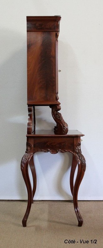  Writing case display in solid mahogany, Napoleon III period - 1850