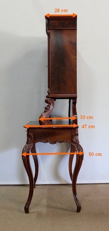  Writing case display in solid mahogany, Napoleon III period - 1850