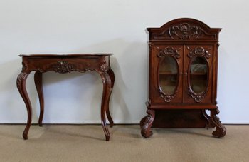  Writing case display in solid mahogany, Napoleon III period - 1850