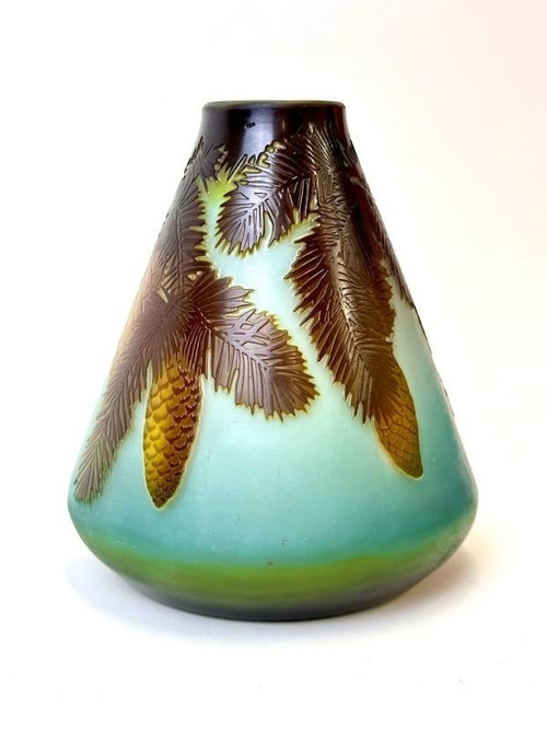 Emile Gallé Art Nouveau Vase “Aux Pins”