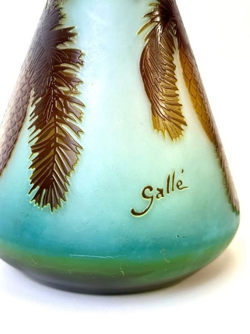 Emile Gallé Art Nouveau Vase “Aux Pins”