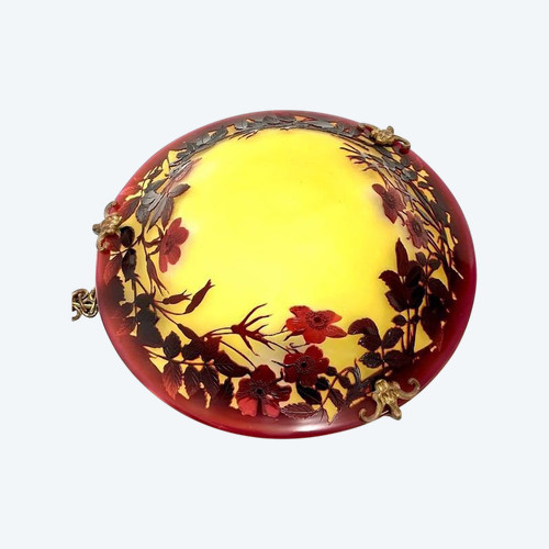 Emile Gallé Ceiling Lamp “Aux Roses”