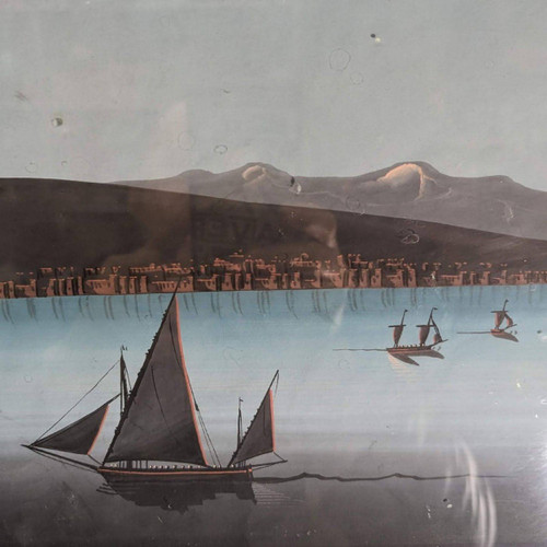 Neapolitan Gouache Eruption of October 9, 1861 of Vesuvius, 19th Century