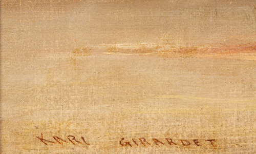 Lavandaie al fiume, olio su tela di Karl Girardet