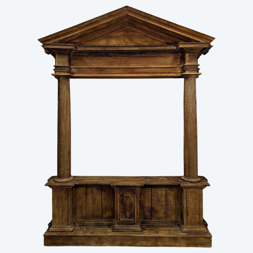 Grande altare neoclassico in legno di quercia, inizi del XIX secolo