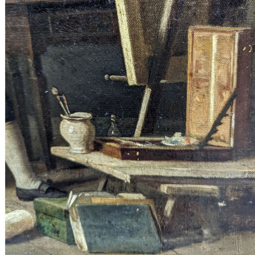 Öl auf Leinwand, Künstlerwerkstatt aus dem 19. Jahrhundert, signiert