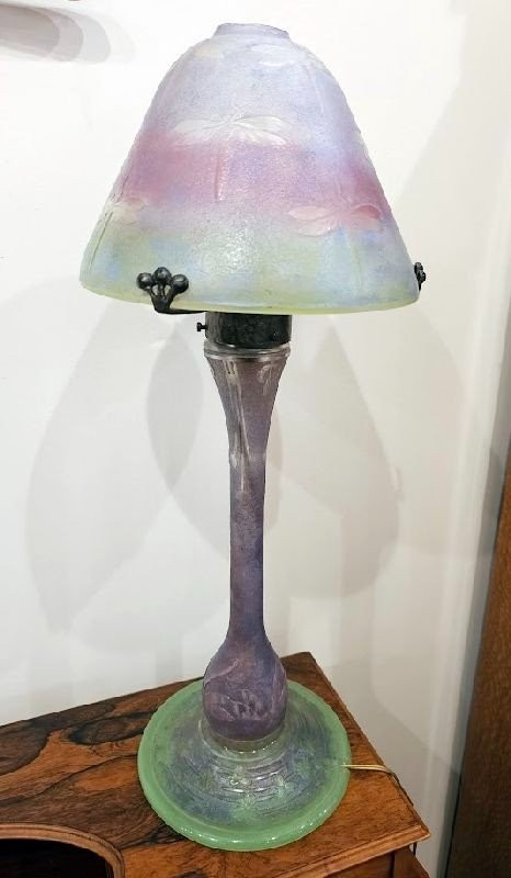 Daum Nancy Lampe Champignon Art Nouveau "Libellules"
