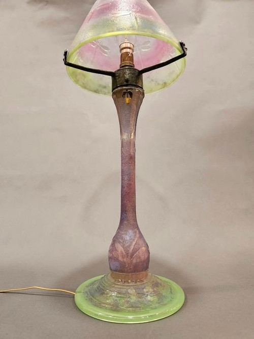 Daum Nancy Lampe Champignon Art Nouveau "Libellules"