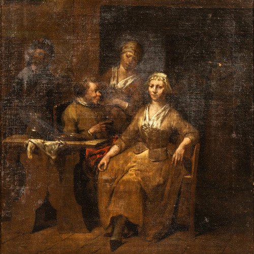 The Matchmaker, oil on canvas by Jan Baptist Lambrechts