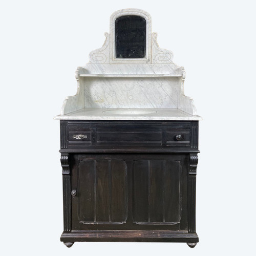 Meuble De Toilette à Vasque Bois Noirci Napoléon III
