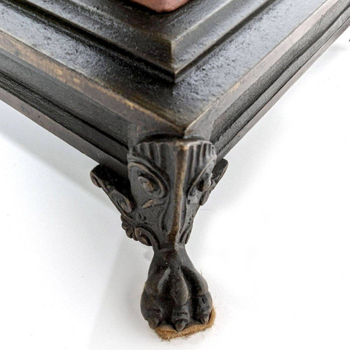 "Coppa neoclassica in bronzo e marmo rosso nello spirito di Ferdinand Barbedienne