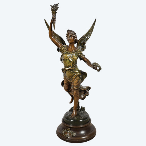 Importante scultura in Regula, "La Patrie" firmata Ferville Suan - Fine XIX secolo