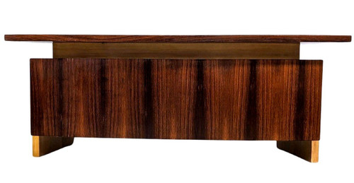 Grand Bureau Présidentiel à Caisson Style Art Déco 1930 d'époque 1950 En Palissandre