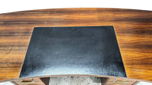 Grand Bureau Présidentiel à Caisson Style Art Déco 1930 d'époque 1950 En Palissandre