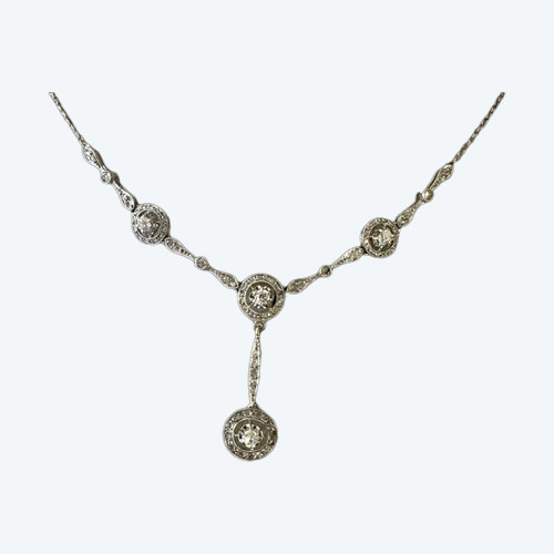 Art Deco Gold And Diamond Necklace